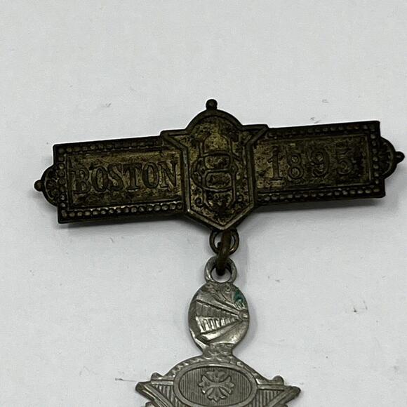 1895 Masonic Medallion Knights Templar KT Boston Bridgeport Hamilton CT Medal - Picture 3 of 7